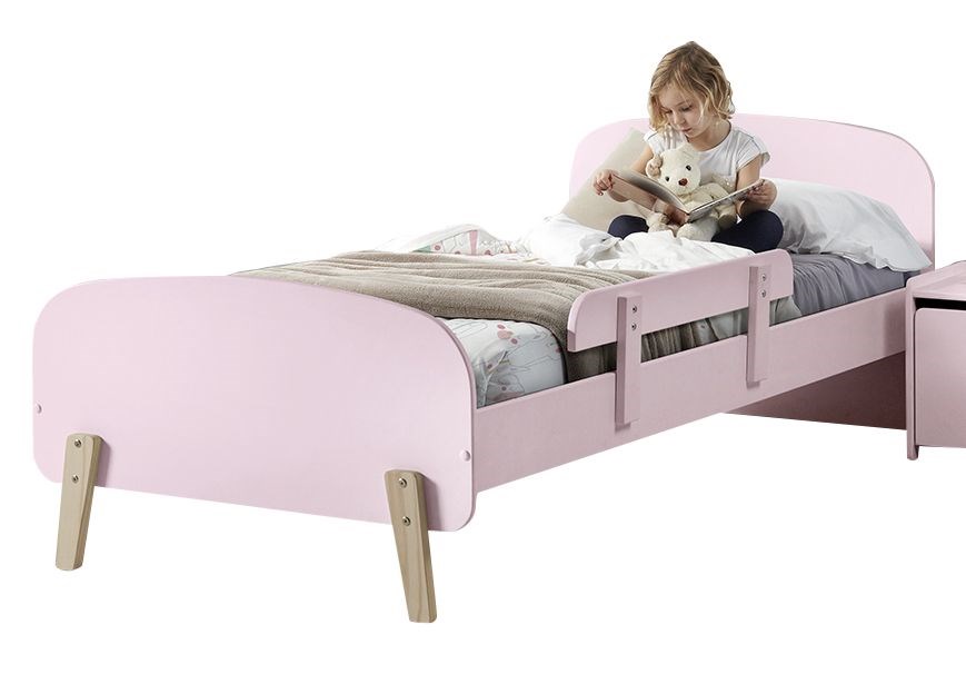 Lit-1-personne-barriere-Kiddy-MDF-laque-rose-90cm-KICO0313-Vipack