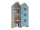 Armoire-1-porte+ bibliotheque-Casami-Bruges-MDF-lanque-bleu-02-Vipack
