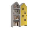 Armoire-1-porte+ bibliotheque-Casami-Bruges-MDF-lanque-jaune-02-Vipack
