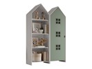 Armoire-1-porte+ bibliotheque-Casami-Bruges-MDF-lanque-vert-02-Vipack