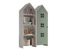 Armoire-1-porte+ bibliotheque-Casami-Bruges-MDF-lanque-vert-02-Vipack