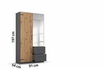 Armoire-2-portes-1-miroir-Butte-decor-chene-artisan-91cm-03-Rauch