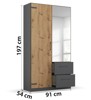 Armoire-2-portes-1-miroir-Butte-decor-chene-artisan-91cm-03-Rauch
