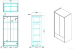 Armoire-2-portes-1-tiroir-Bonny-MDF-gris-97cm-dimensions-Vipack