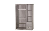 Armoire-2-portes-2-tiroirs-Elise-decor-bois-chene-120cm-ouvert-Oosterlynck