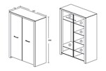 Armoire-2-portes-Elvis-decor-bois-chene-blanc-126cm-dessin-Oosterlynck