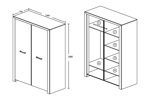 Armoire-2-portes-Elvis-decor-bois-chene-blanc-126cm-dessin-Oosterlynck