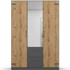 Armoire-3 portes-1 miroir-Butte-decor-chene-artisan-136cm-02-Rauch
