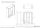 Armoire-3-portes-2-tiroirs-Kiddy-MDF-laque-blanc-138cm-dimensions-Vipack