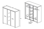 Armoire-3-portes-Elvis-decor-bois-chene-blanc-173cm-dessin-Oosterlynck