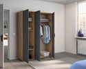 Armoire-3-portes-Voyager-facade-gris-metal-corps-imitation-chene-artisan-portes-ouvertes-Rauch