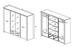 Armoire-4-portes-Elvis-decor-bois-chene-blanc-218cm-dessin-Oosterlynck