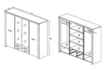 Armoire-4-portes-Elvis-decor-bois-chene-blanc-218cm-dessin-Oosterlynck