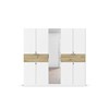 Armoire-8-portes-pleines-1-porte-miroir-2-grands-tiroirs-imitation-chene-artisan-Ticao-57T2-blanc-front-Rauch