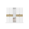 Armoire-8-portes-pleines-1-porte-miroir-2-grands-tiroirs-imitation-chene-artisan-Ticao-57T2-blanc-front-Rauch