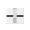 Armoire-8-portes-pleines-1-porte-miroir-2-grands-tiroirs-imitation-chene-atlantic-fonce-57T2-Ticao-blanc-front-Rauch
