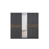 Armoire-8-portes-pleines-1-porte-miroir-2-grands-tiroirs-imitation-chene-atlantic-fonce-57T2-Ticao-gris-metal-front-Rauch