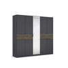 Armoire-8-portes-pleines-1-porte-miroir-2-grands-tiroirs-imitation-chene-atlantic-fonce-Ticao-57T2-gris-metal-perspective-Rauch