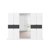 Armoire-8portes-pleines-2-portes-miroirs-2-grands-tiroirs-imitation-chene-atlantic-fonce-Ticao-blanc-front-Rauch