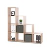 Armoire-rangement-Bergamo-2-side-10-niches-decor-chene-155cm-Finori