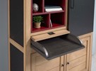Bar-biblitohèque-1-porte-coulissante-1-petit-bureau-Boheme-decor-brun-beige-bois-creme-brule-poncage-grossier-rouge-metal-noir-120cm-detail-bureau-AEF