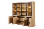 Bibliotheque-4-portes-vitrees-Tibo-decor-bois-french-oak-247cm-02-GBO