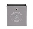 Boite-cube-rangement-Alfa-1-001949-gris-live-laugh-love-32cm-front-Finori