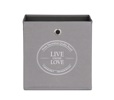 Boite-cube-rangement-Alfa-1-001949-gris-live-laugh-love-32cm-front-Finori