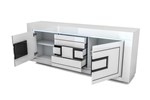 Buffet-2-portes-3-tiroirs-Riva-II-decor-laque-blanc-noir-210cm-open-Albea-Mobili