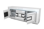 Buffet-2-portes-3-tiroirs-Riva-II-decor-laque-blanc-noir-210cm-open-Albea-Mobili