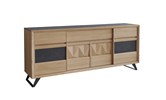 Buffet-4-portes-229cm-Delta-incrustation-pointes-de-diamant-111200-teinte-353-ton-brut-brosse-Girardeau