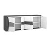 Buffet-4-portes-Tiago-laque-brillant-blanc-gris-19SA3040-220cm-ouvert-Sciae