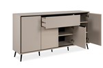 Buffet-Arona-51B-4-portes-1-tiroir-capuccino-noir-persp-Finori