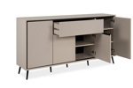 Buffet-Arona-51B-4-portes-1-tiroir-capuccino-noir-persp-Finori