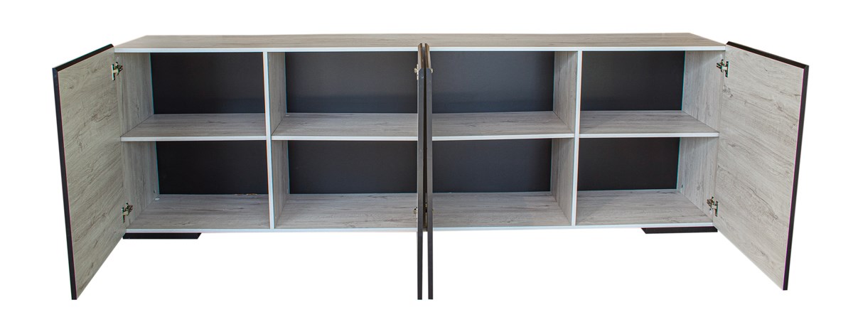 Buffet-Elba-decor-papier-coloris-chene-blanchi-open-240cm-Divaco