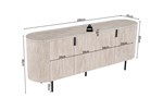 Buffet-Lagos-2605-3-200cm-beige-side-dimensions-Rouseau