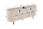 Buffet-Lagos-2605-3-200cm-beige-side-dimensions-Rouseau