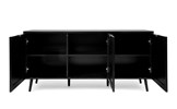 Buffet-Vienna-51A-sideboard-black-natur-cane-front-open-150cm-Finori