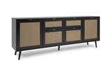 Buffet-Vienna-51B-sideboard-black-natur-cane-persp-180cm-Finori