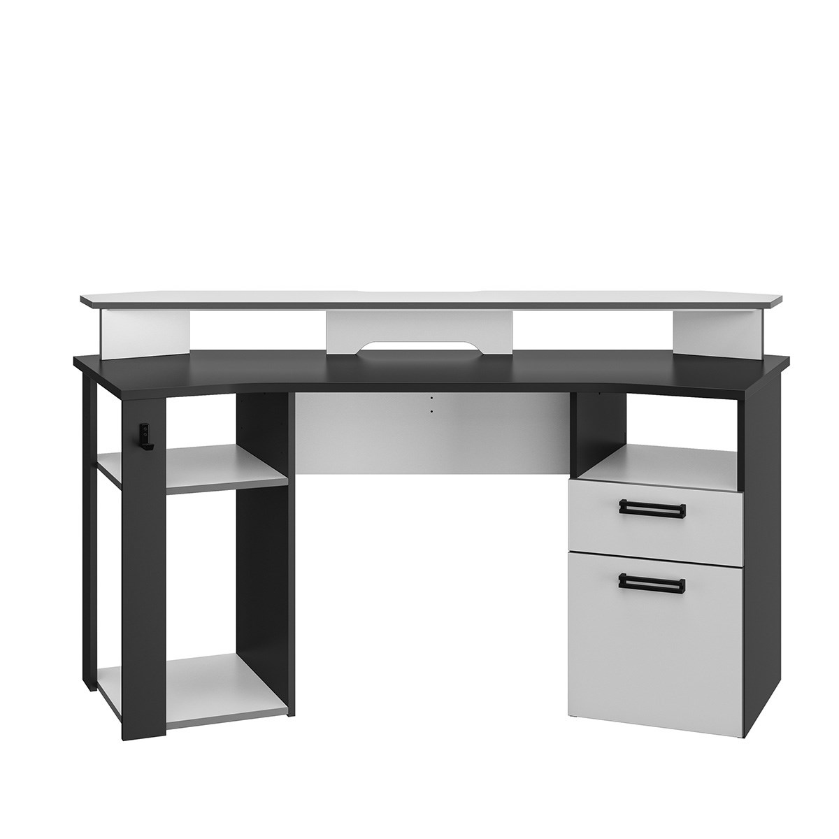 Bureau gaming blanc et gris Espace bureau de jeu Bureau gamer