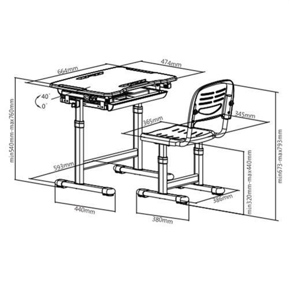 Bureau Rio - chêne lente - 140cm - pieds en métal - Meubles Crack