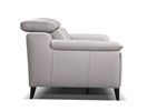 Canape-2-places-Argento-cuir-royal-1025-grigio-bianco-pieds-titanio-scuro-cote-Diva-Divani