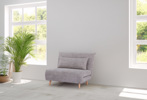 Canape-lit-clic-clac-fauteuil-appoint-Ellen-tissu-gris-clair-107cm-FLAIR-Comodi-Sofa