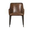 Chaise-ACH-36-8833-1121-vintage-simili-cuir-brown-pieds-metal-front-Lee-Lewis