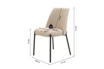 Chaise-Ella-tissu-sable-pieds-metal-9030-2-dimensions-Rousseau