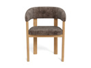 Chaise-Myles-tissu-juto-brun-pied-chene-mat-front-Actona