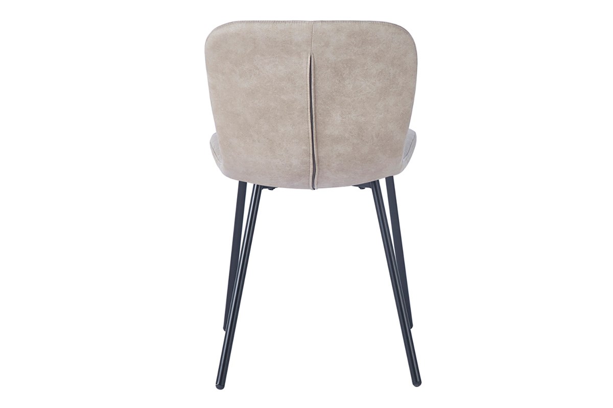 Chaise design simili cuir et acier chromé jakarta - couleur: beige