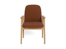 Chaise-accoudoirs-Calvin-tissu-basel-terracotta-pieds-chene-front-Actona