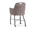 Chaise-accoudoirs-Floria-tissu-Luxor-liver-roulettes-back-Maxfurn