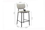 Chaise-de-bar-Antura-gris-clair-5635-3-dimensions-Rousseau